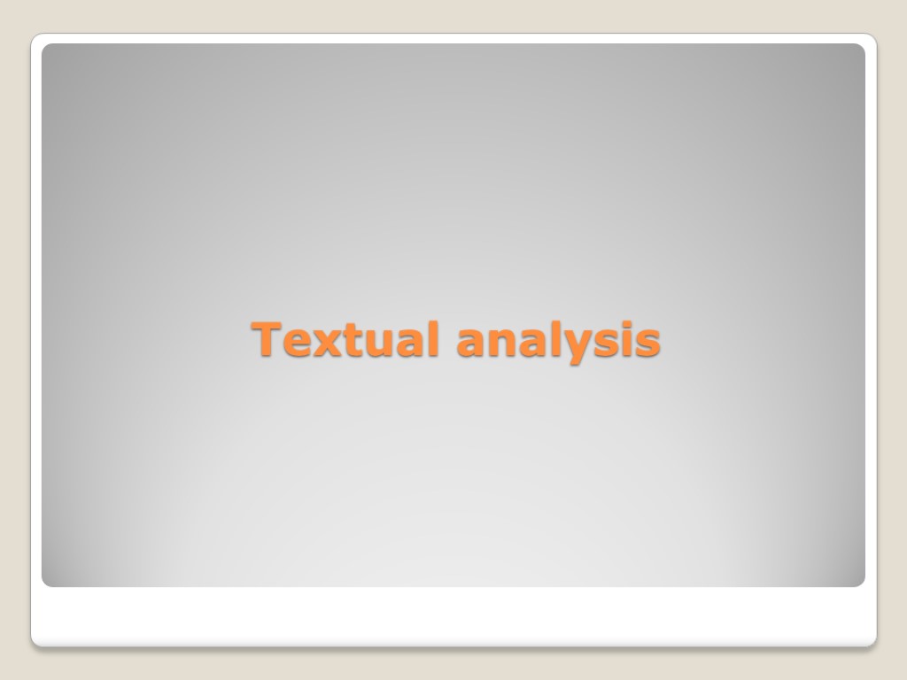 Textual analysis